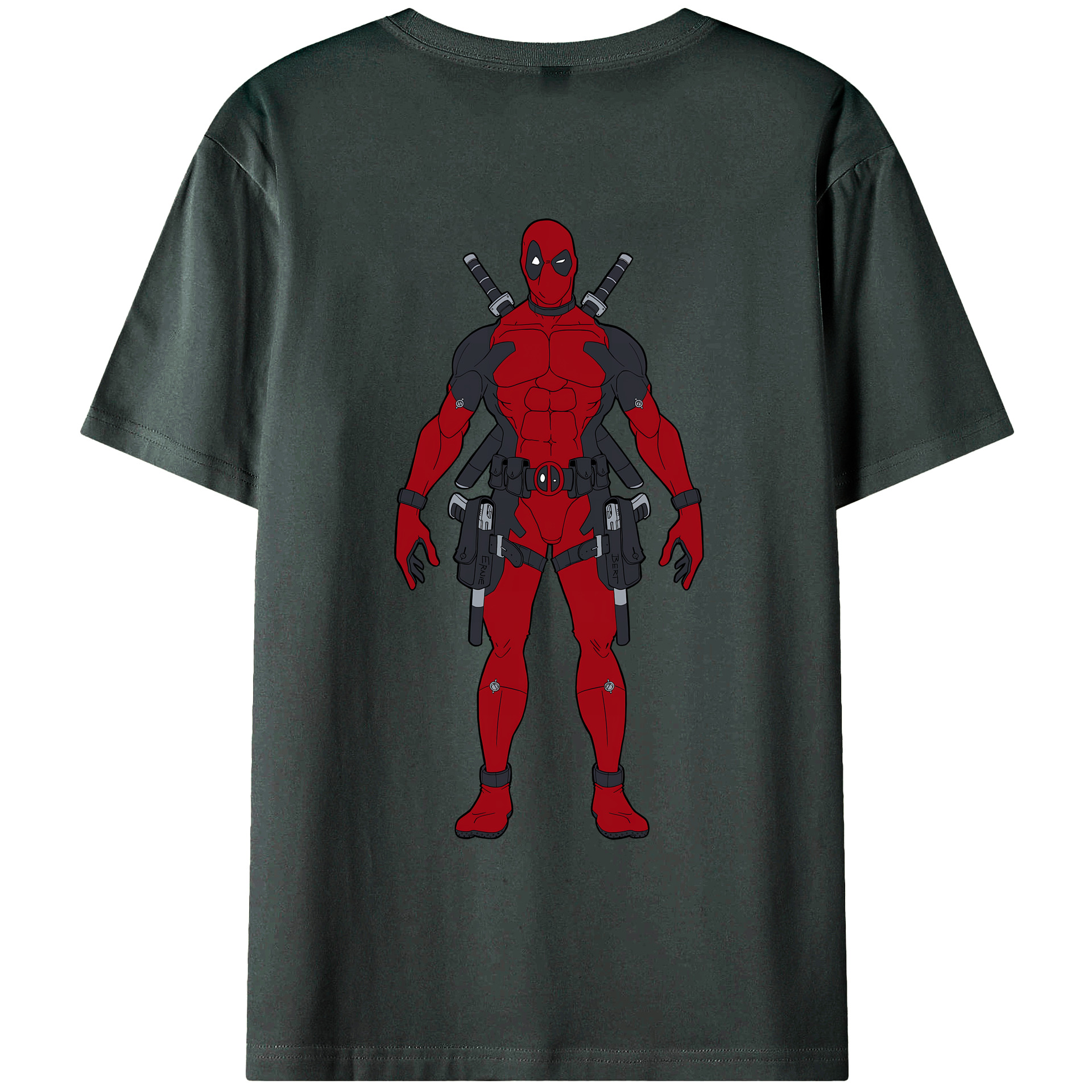（画像用） Deadpool デッドプール 綿100％ メンズ半袖Tシャツ（バックプリント） 通気性